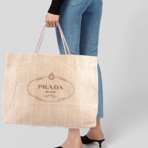 Prada Bags Prada Extra Large Raffia Beach Tote Bag Exclusive Capri
